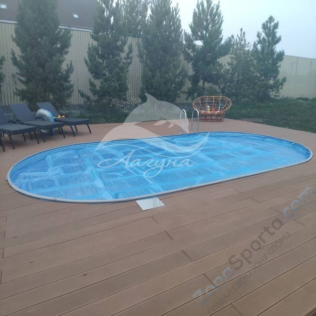 Бассейн Лагуна ТМ567 овальный вкапываемый 4,5 х 2,5 х 1,25 м