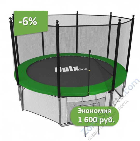 Батут Unix line 12 ft outside (Green)