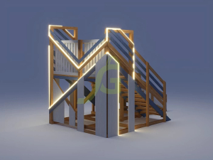 Деревянная зимняя горка IgraGrad Snow Fox длина ската 4 м мод.3