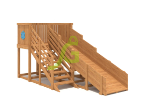 Деревянная зимняя горка IgraGrad Snow Fox скат 4 м