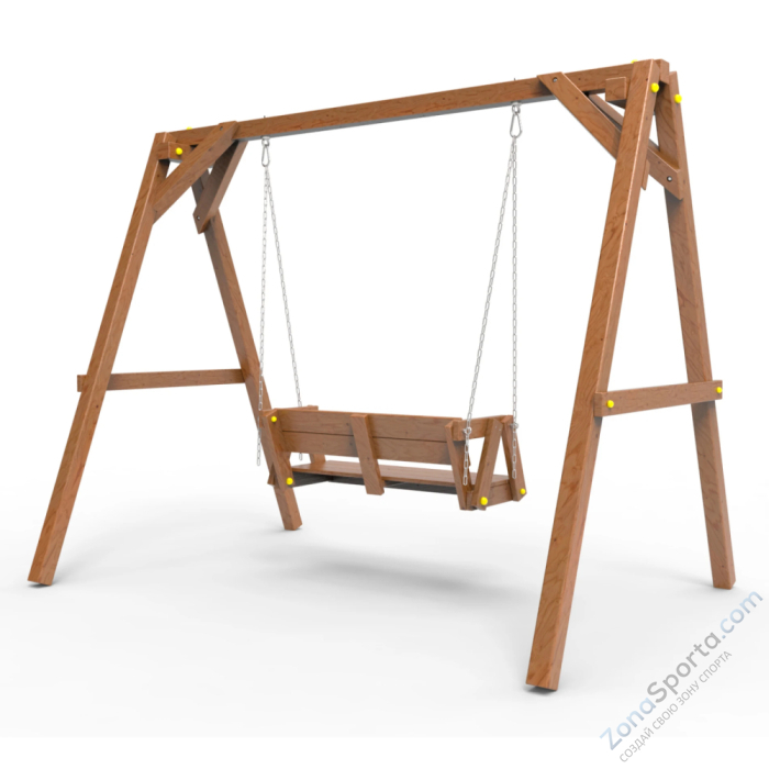 Деревянные качели Пикник 2 Оптимус (диванчик на цепях)