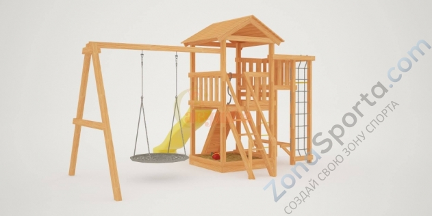 Детская площадка Савушка Мастер 3 с качелями Гнездо 1 метр