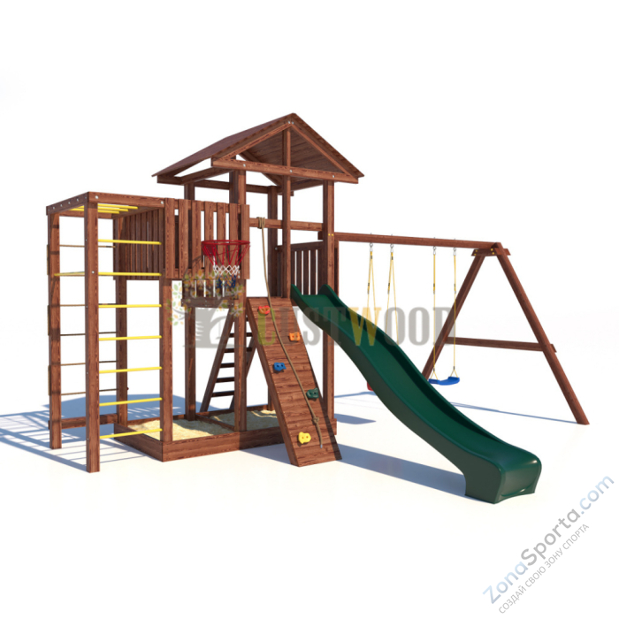 Детская деревянная игровая площадка для улицы дачи CustWood Active 1