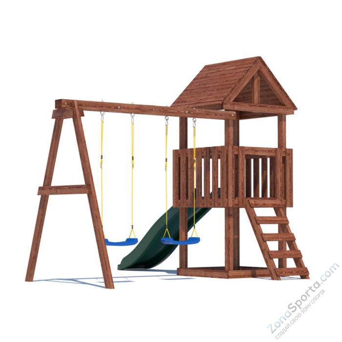 Детская площадка CustWood Junior Color JC1 с деревянной крышей