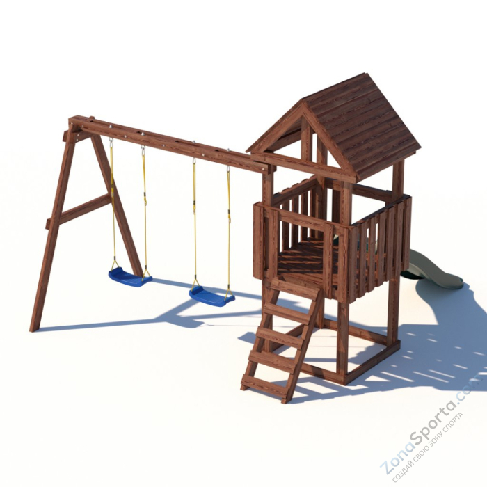 Детская площадка CustWood Junior Color JC1 с деревянной крышей