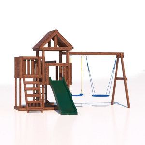 Детская площадка CustWood Junior Color JC5 с деревянной крышей 