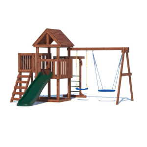 Детская площадка CustWood Junior Color JC5 с деревянной крышей 