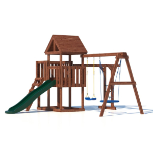 Детская площадка CustWood Junior Color JC5 с деревянной крышей 