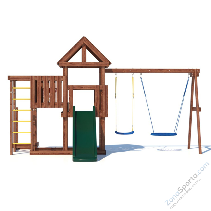 Детская площадка CustWood Junior Color JC9 с деревянной крышей