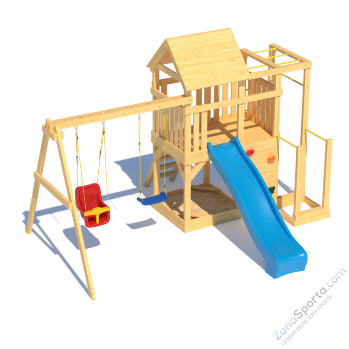 Детская площадка CustWood Scout S5 с деревянной крышей 