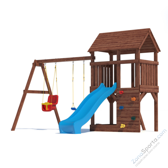 Детская площадка CustWood Scout SC3+ с деревянной крышей 