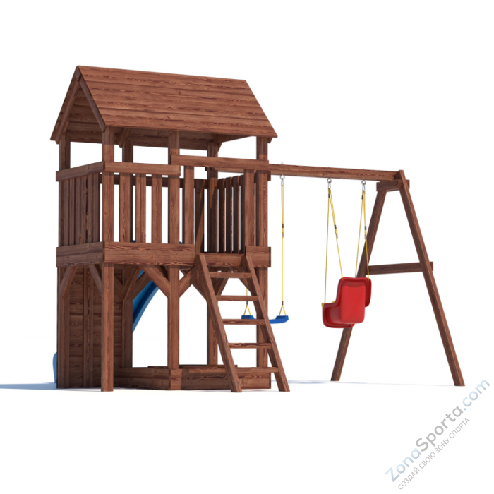 Детская площадка CustWood Scout SC3+ с деревянной крышей 