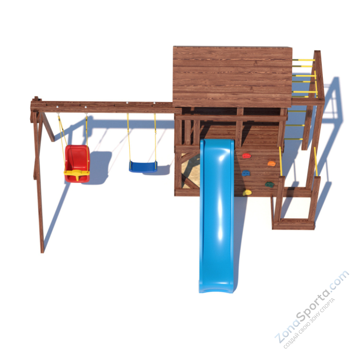 Детская площадка CustWood Scout SC5+ с большой деревянной крышей