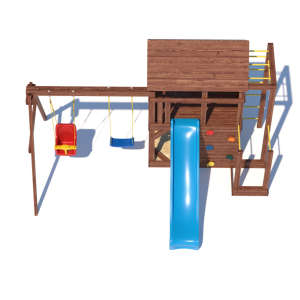 Детская площадка CustWood Scout SC5+ с большой деревянной крышей