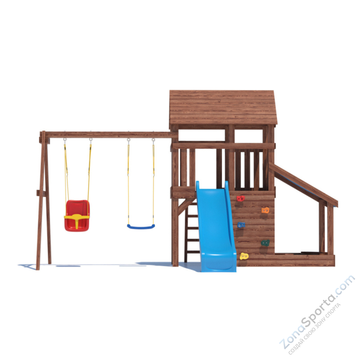 Детская площадка CustWood Scout SC7+ с большой деревянной крышей