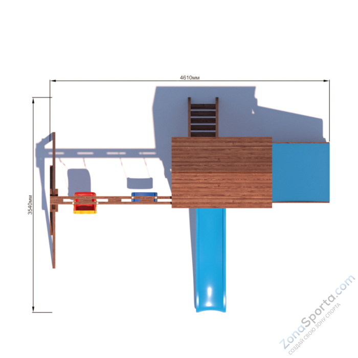 Детская площадка CustWood Scout SC7+ с большой деревянной крышей
