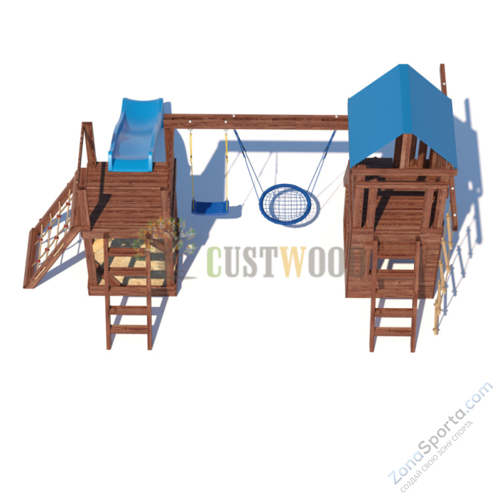 Детская деревянная игровая площадка для улицы дачи CustWood Scout SC9