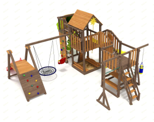 Детская площадка IgraGrad Панда Фани Мостик 2 с трубой 2,1м