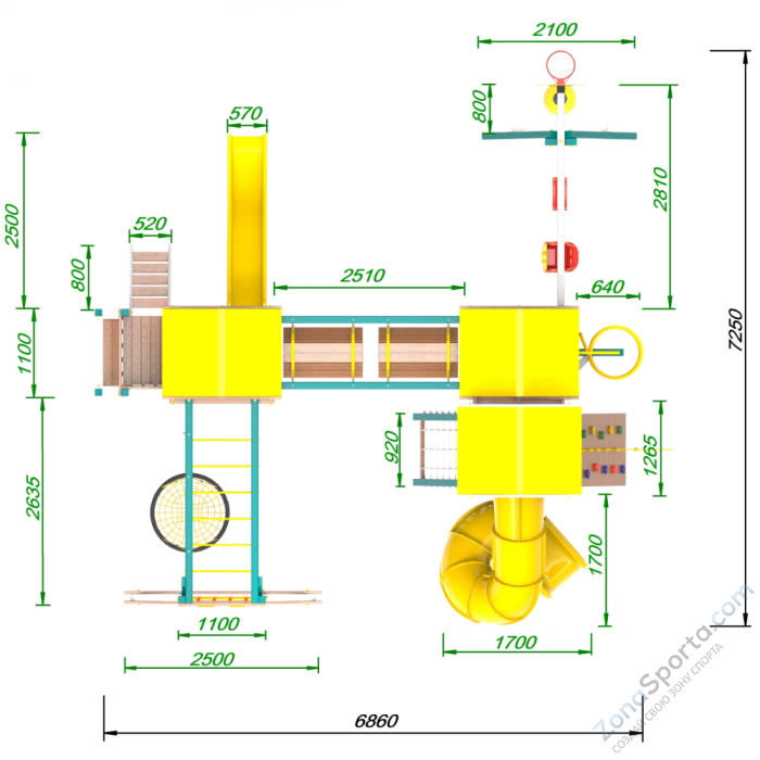 Детская площадка Пикник Лэйк Стэйдж Бонд с трубой