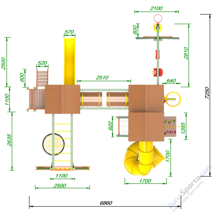 Детская площадка Пикник Вега Д Стэйдж Бонд с трубой