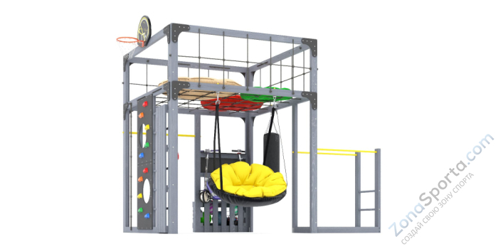 Детская площадка Савушка Куб-1 (Серый) с подушками