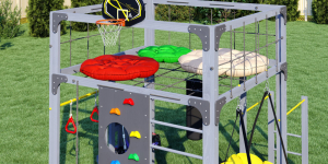 Детская площадка Савушка Куб-1 (Серый) с подушками