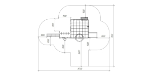 Детская площадка Савушка Куб-2 (Серый) с подушками и коконом