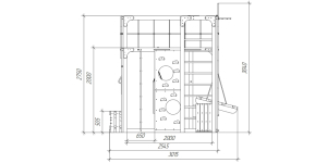 Детская площадка Савушка Куб-2 (Серый) с подушками и коконом