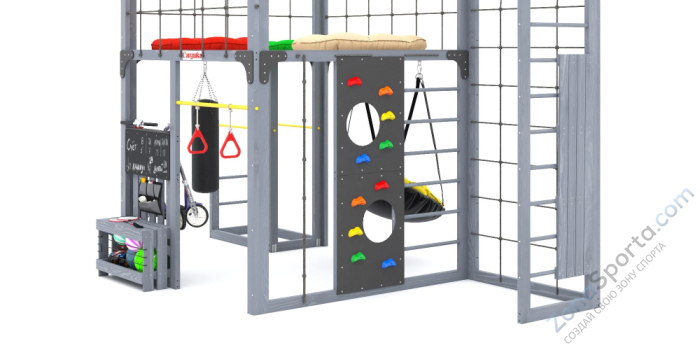 Детская площадка Савушка Куб-2 (Серый) с подушками