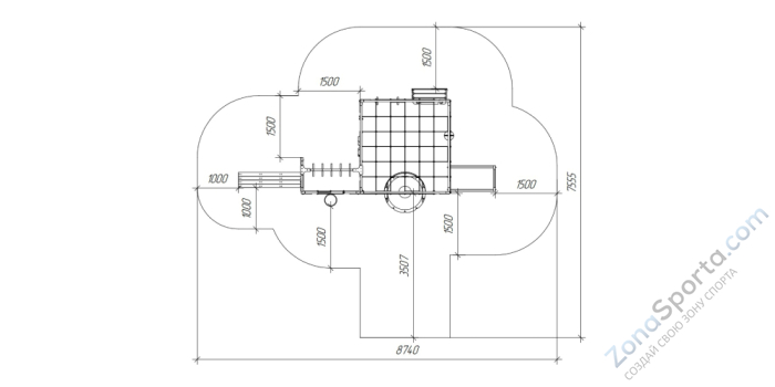Детская площадка Савушка Куб-2 (Серый) с подушками