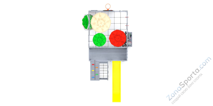 Детская площадка Савушка Куб-3 (Серый) подушками и коконом