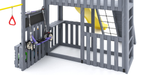 Детская площадка Савушка Куб-3 (Серый) подушками и коконом