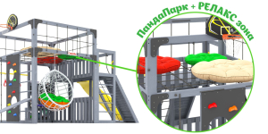 Детская площадка Савушка Куб-3 (Серый) подушками и коконом
