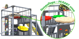 Детская площадка Савушка Куб-3 (Серый) с подушками