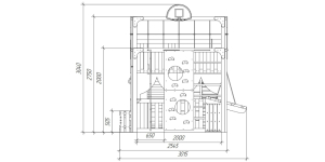 Детская площадка Савушка Куб-3 (Серый) с подушками