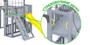 Детская площадка Савушка Куб-3 (Серый) с подушками