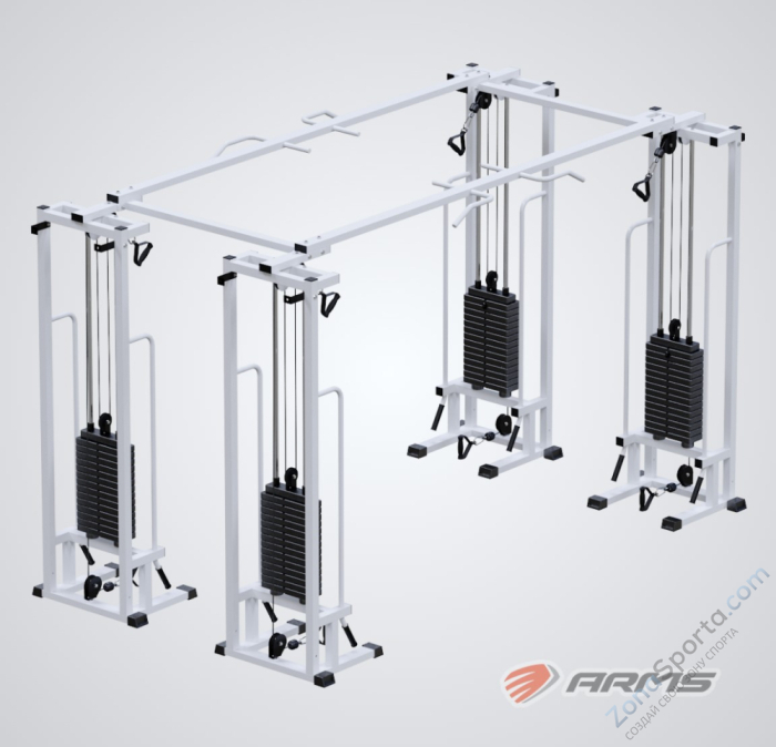 Двойной кроссовер на базе реабилитационного тренажера (стек 4х75 кг) ARMS AR083.4х75