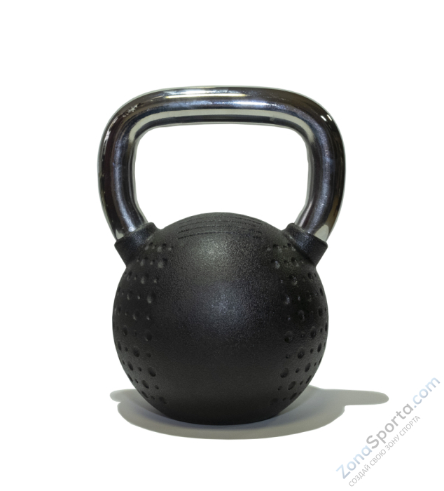 Гиря 16 кг с хромированной ручкой полиуретановая (CPU) Original FitTools