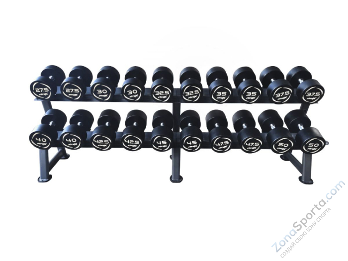 Комплект PVC гантелей 27,5-50кг (10пар) со стойкой Fitex FTX-313.1