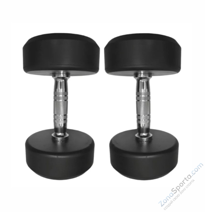 Круглые обрезиненные гантели. Ряд от 42,5 до 50 кг UltraGym