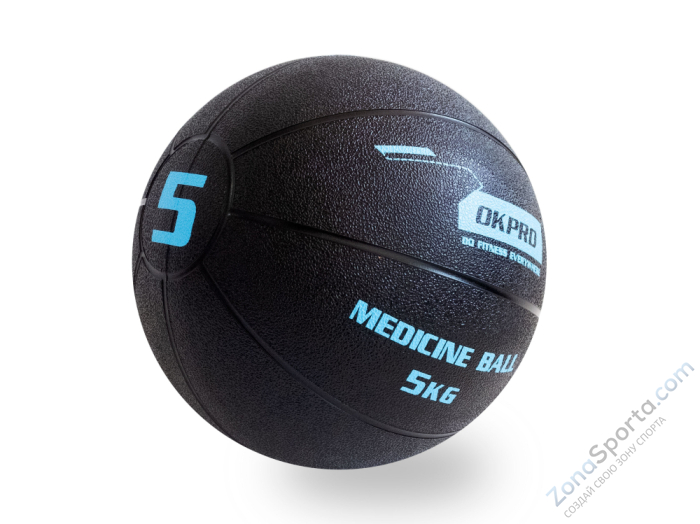 Мяч медицинский 5 кг обрезиненный OKPRO