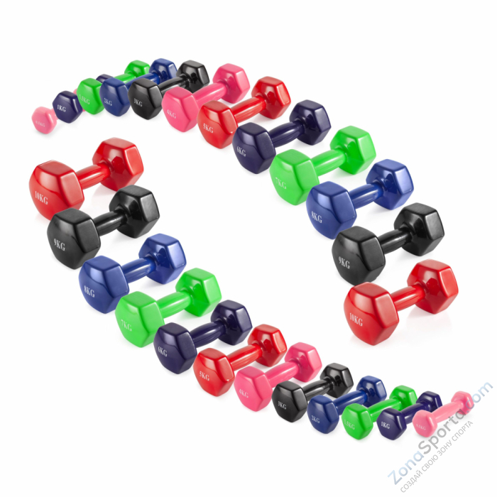 Набор гантелей винил (пары) от 0,5-10 кг VF-SET114
