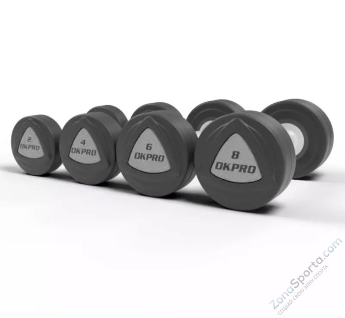 Набор полиуретановых гантелей от 32 до 40 кг (шаг 2 кг) OKPRO OK1032B-32-40-G