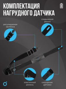 Нагрудный датчик пульса Oxygen Fitness Sense Pro (bluetooth)