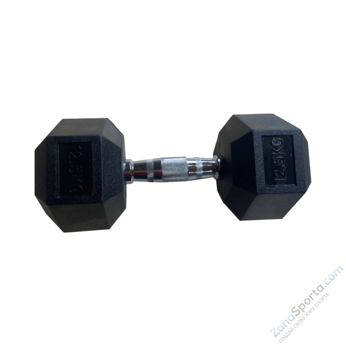 Обрезиненная гексагональная гантель INEX Hex Dumbbell 12,5 кг