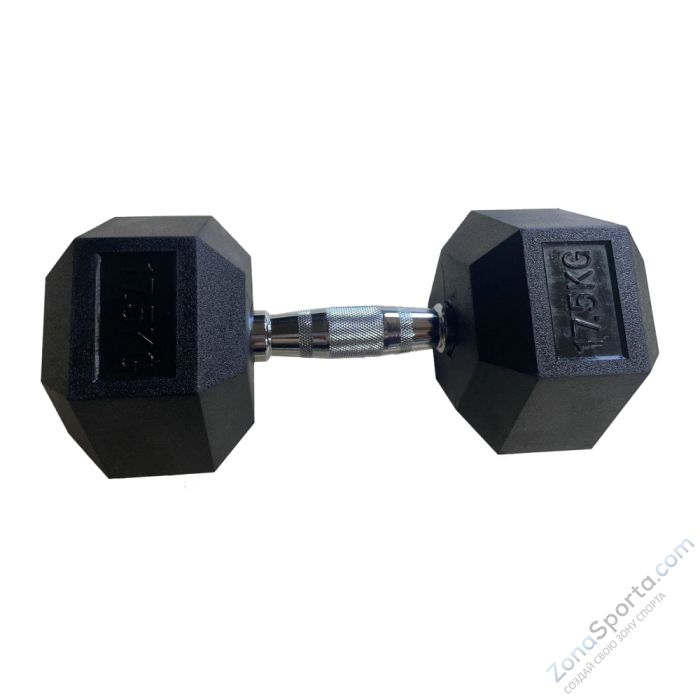 Обрезиненная гексагональная гантель INEX Hex Dumbbell 17,5 кг