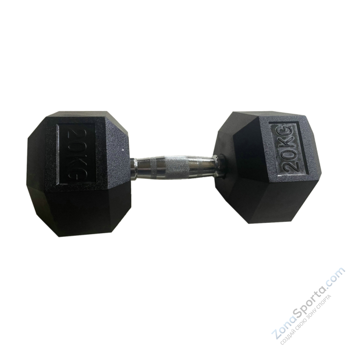 Обрезиненная гексагональная гантель INEX Hex Dumbbell 20 кг