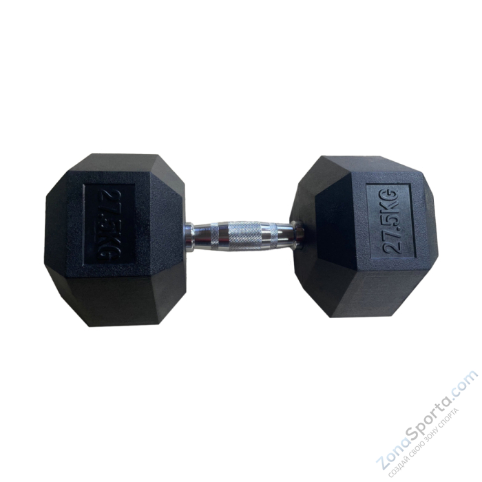 Обрезиненная гексагональная гантель INEX Hex Dumbbell 27,5 кг