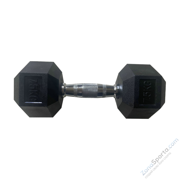 Обрезиненная гексагональная гантель INEX Hex Dumbbell 7 кг