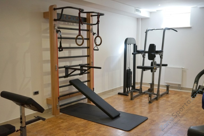 Шведская стенка с эспандерами, брусьями и скамьей Desire Eco Plus